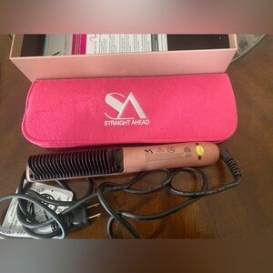 Straight Ahead Rose Gold Hair Straightener with Pink Case